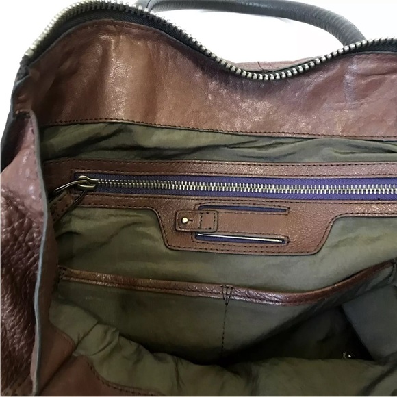 A.toy Geordon Handbag Italian lambskin Leather Tote & Pouch Brown Discontinued - Picture 9 of 15